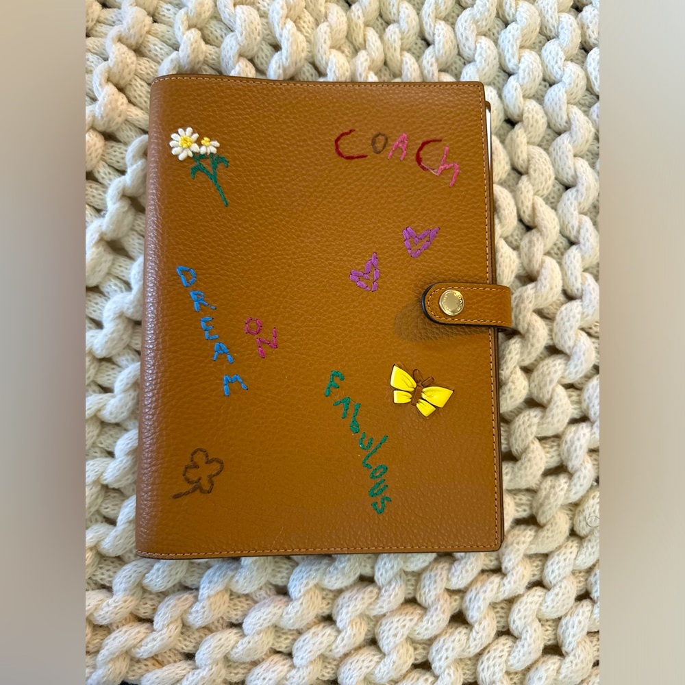 Lightly Used Coach Notebook With Diary Embroidery
